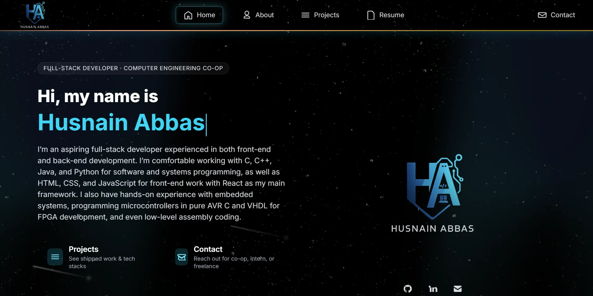 Husnain's Portfolio Website